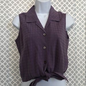 Tommy Bahama silk tie front top, small